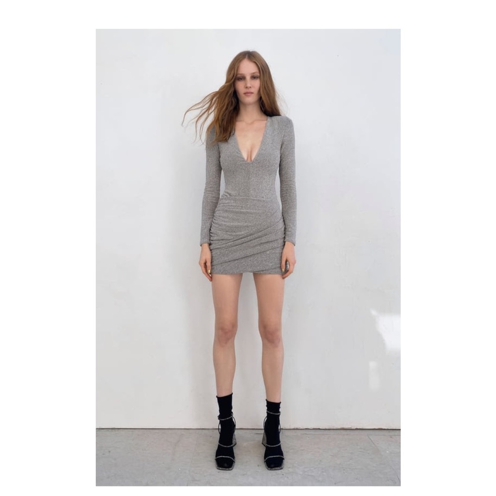 Zara skirt (metallic thread draped mini skirt) size small
